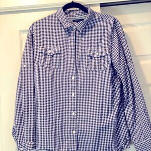 Tommy Hilfiger checkered blouse, purple/white
